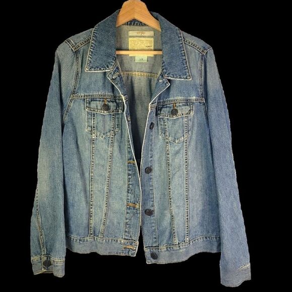 Old Navy Aged Classic Blue Denim Jacket - Picture 1 of 12